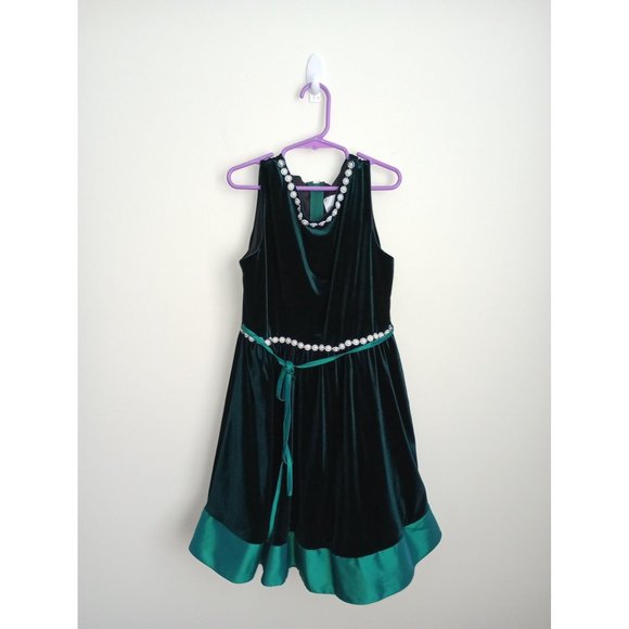 Rare Edition Green Velvet Girls size 12 Dress - Picture 1 of 6